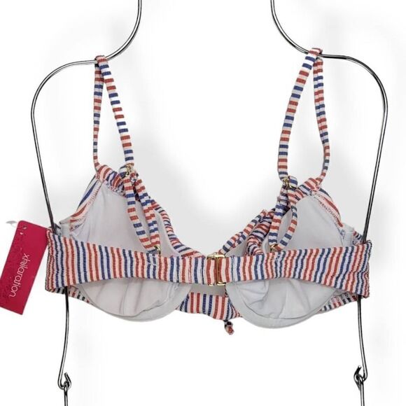 Xhilaration Striped Textured Underwired Bikini Top Large Jrs. 8-10 - Picture 2 of 3
